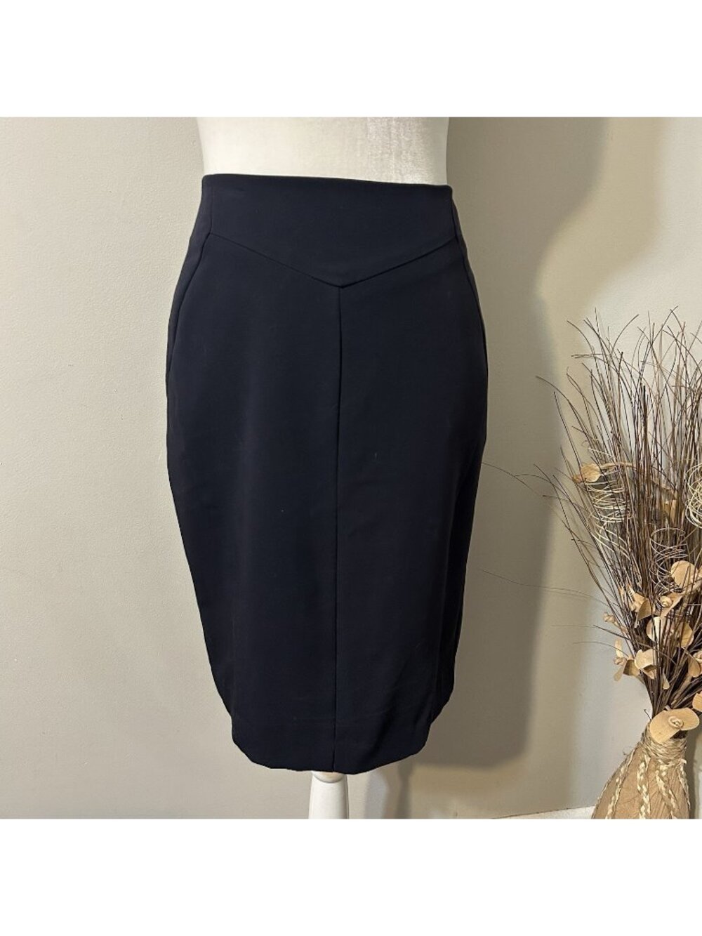 Vtg Worthington Women Blue Short Pencil Skirt Stretch Lined Work Career Sz 10